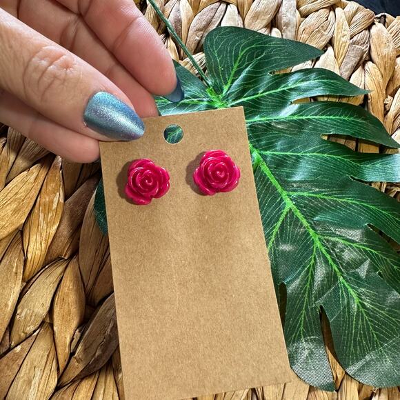 BOGO FREE Rose bud earrings - Picture 3 of 4